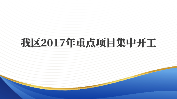 我区2017年重点项目集中开工